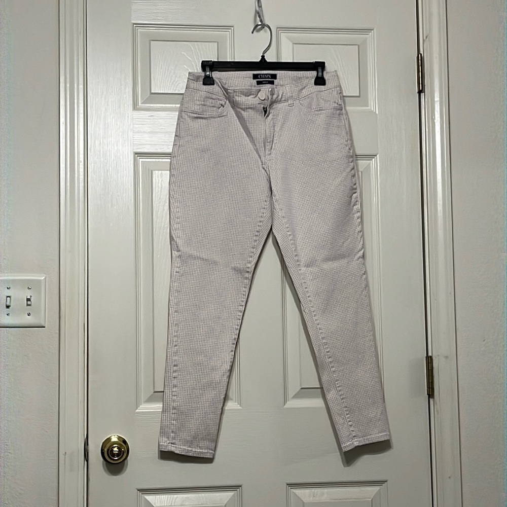 Chaps size 6 ankle pants houndstooth pattern